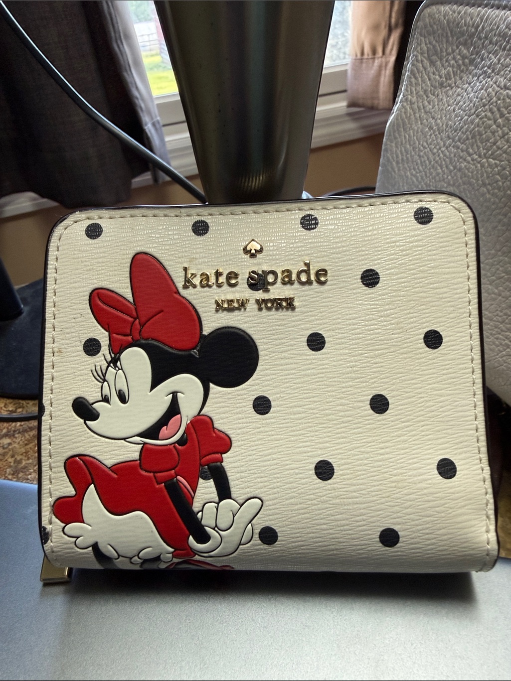 Kate Spade White & Black Minnie Mouse Polka Dot Wallet